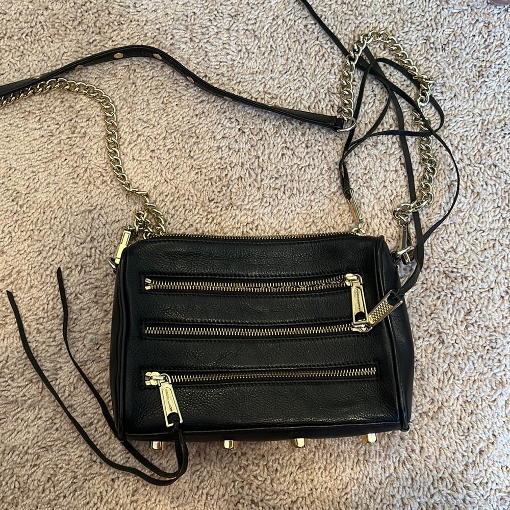 Rebecca minkoff black crossbody black and gold